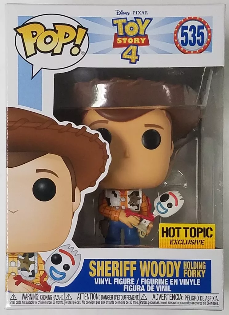  POP! Funko Disney Pixar Toy Story 4 Sheriff Woody Holding FORKY  Vinyl Exclusive #535 : Toys & Games