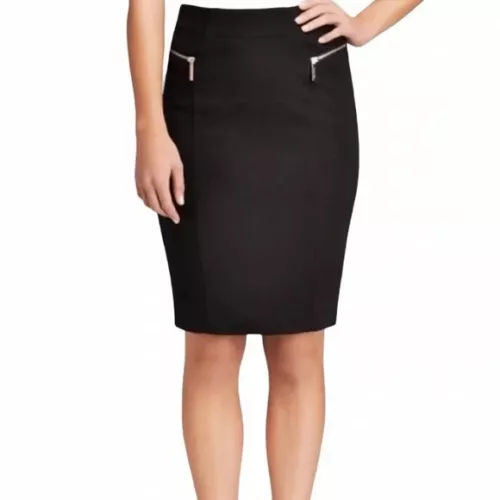 Women's Sz 8P MICHAEL KORS Black Ponte Knit Pencil Skirt