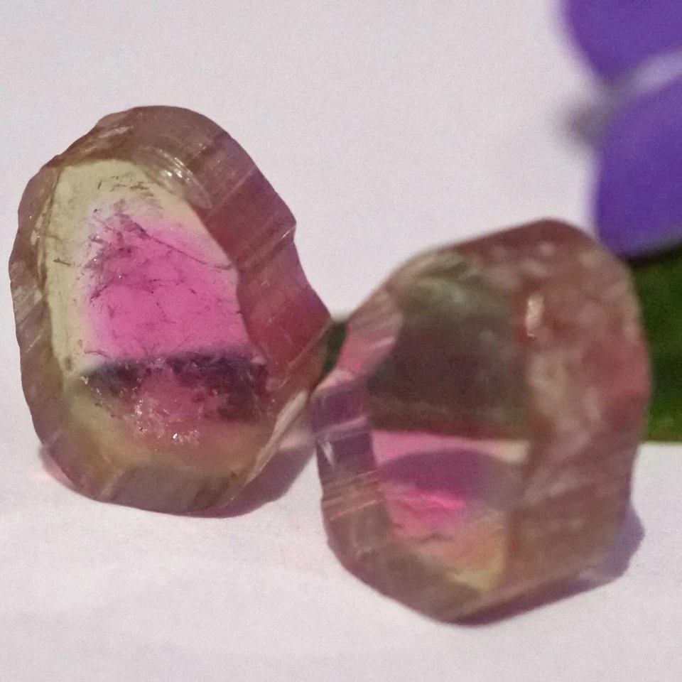 Wassermelonen Turmalin Pärchen 6.45 ct  AAA+ pink-grün unbehandelt Afghanistan - Bild 4 von 4