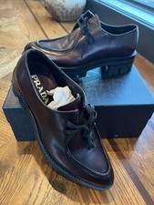 Prada burgundy lace up men size 7.5 new with Prada box