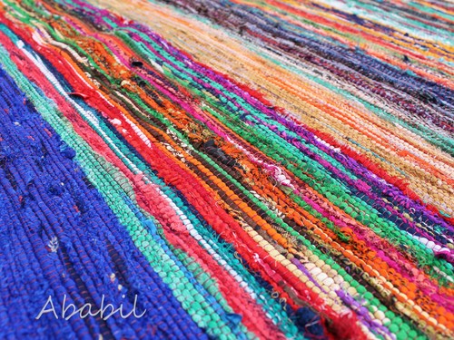 Indian Handmade Rug 100% Recycled Cotton Chindi Rug Floor Decorative Rag Rug - Picture 4 of 7