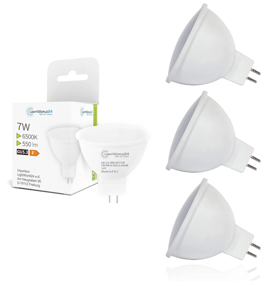 1 - 10 Set MR16 LED Strahler Spot Lampe 7W 12V GU5.3 Leuchtmittel Kaltweiß - Bild 2 von 4