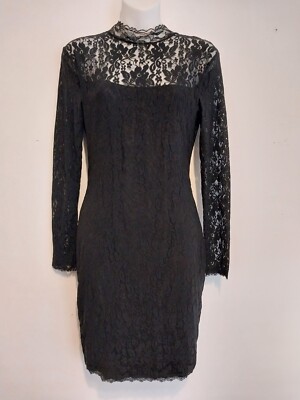 Hero Clothes Beauty YiYi Black Lace Stretch Cocktail Dress Small