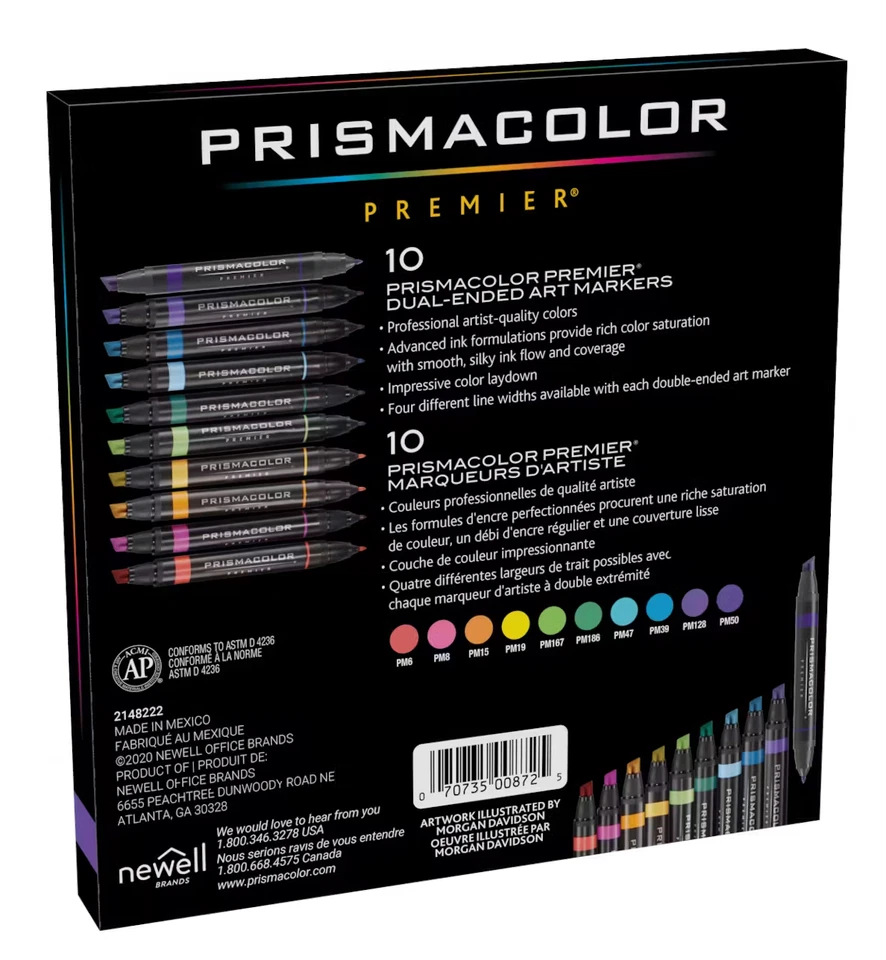 Marcadores Prismacolor Doble Extremo Cincel y Puntas Finas 10 Colores 2138238 Nuevo En Caja Foto 2 de 4