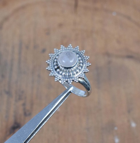 Bague En Argent 925 Avec Quartz Rose – Occasion – Modèle à Porter Au Quotidien