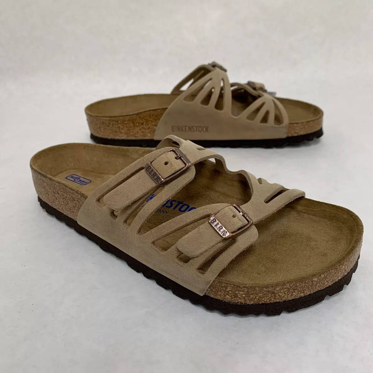 New w o Box Birkenstock Granada Tobacco Brown Soft Footbed Narrow