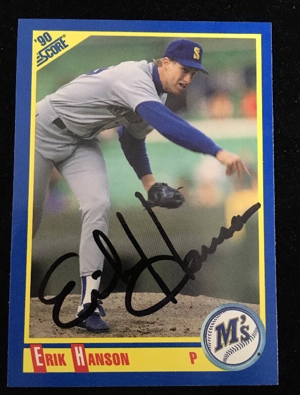 ERIK HANSON 1990 SCORE Autograph Signed AUTO Baseball Card 530 MARINERS