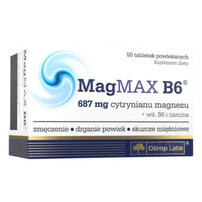 Olimp MagMAX B6 (Magnesiumcitrat 687 mg + Vit. B6 und Thiamin), 50 Tabletten
