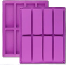 Large Rectangle Silicone Mold 2 PCS 8-Cavity Granola Bar Nutrition Cereal Bar Mo