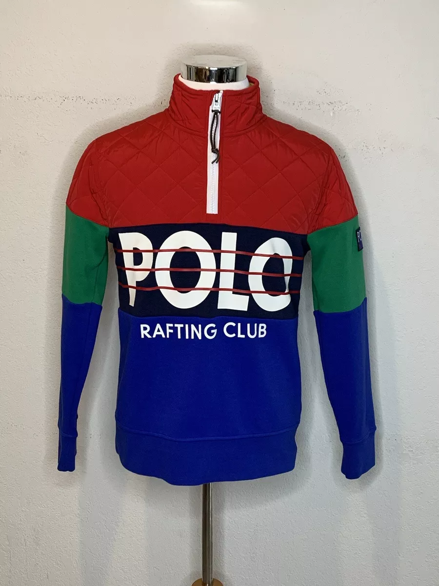 POLO RALPH LAUREN Rafting Club Men’s 1/4 Zip Pullover Hi Tech Color Block  Sz M