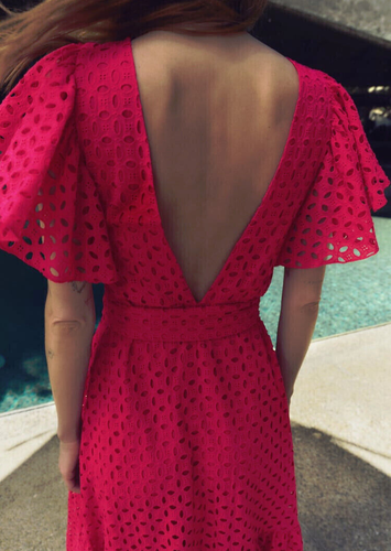 NWT ZARA WOMAN'S EMBROIDERED MIDI DRESS FUCHSIA Size XS REF: 3088/922 - Picture 2 of 15