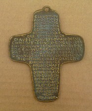 Kommunionkreuz mit Glaubensbekenntniss - (Bronze ?) - (AN146)