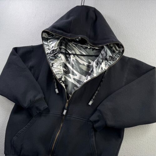 Pro Club Hoodie Mens XL Camo Reversible Full Face Zip Y2K