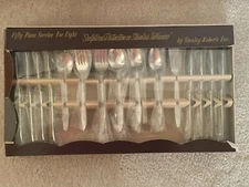 STANLEY ROBERTS Stainless Steel Silverware 50 Pieces Vintage NEVER BEEN USED