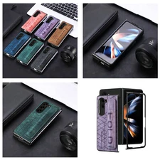 For Samsung Galaxy Z Fold7/Fold6/5/4 Luxury PU Leather Band Slim Case+Pen Holder