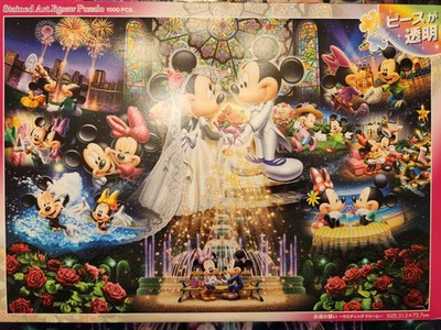 Jigsaw Puzzle Disney Eternal Oath Wedding Dream 1000pcs Stained Glass Art Tenyo