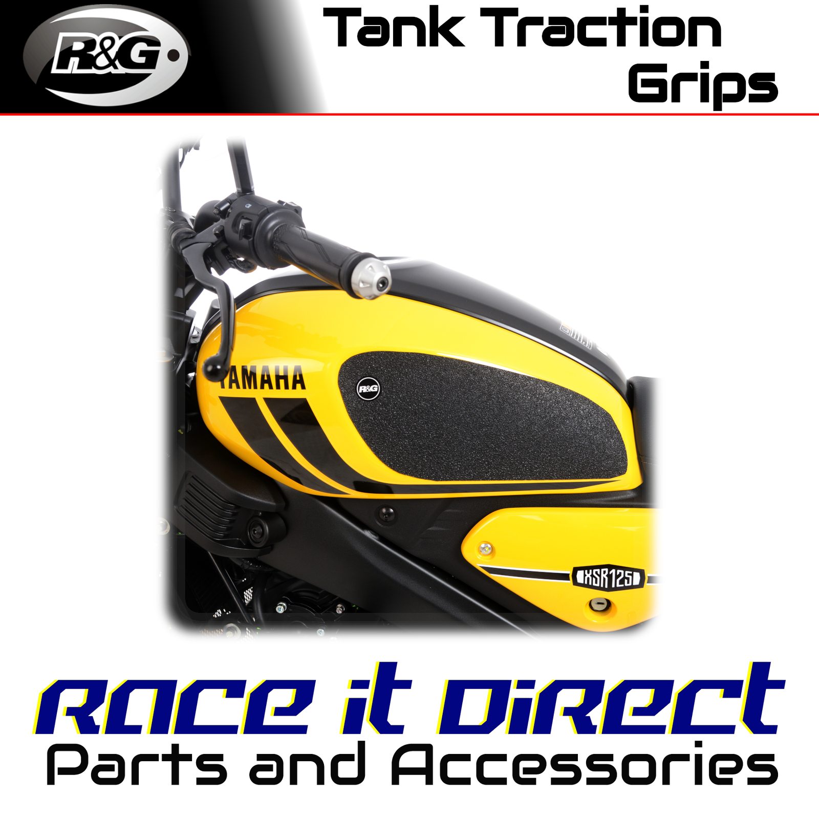 Tank Traction Grips for Yamaha XSR125 2021-2026 Clear R&G