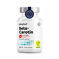 Beta Carotin Kapseln - 200 Kapseln - Markenrohstoff Lyc-O-Beta® - Provitamin A