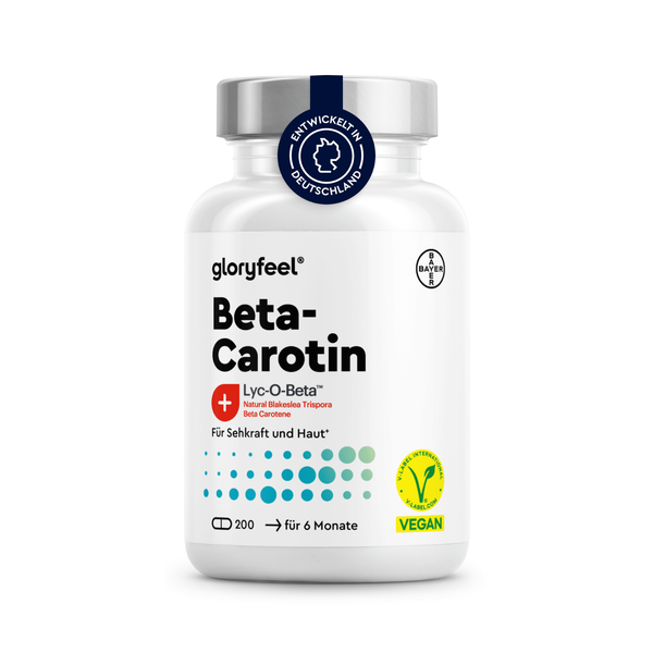 Beta Carotin Kapseln - 200 Kapseln - Markenrohstoff Lyc-O-Beta® - Provitamin A-image
