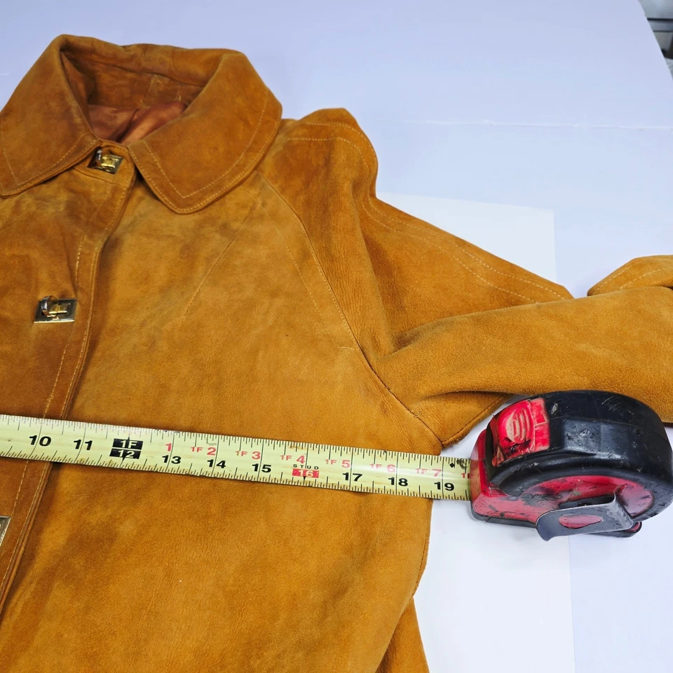 Chaqueta Abrigo Bonnie Cashin Sills Oro Bloqueo Giratorio Cuero y Lona Vintage Años 60 70 Foto 4 de 4