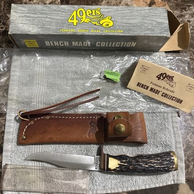 Schrade 491S VERY RARE Vintage Benchmade 49ers NIB- Embossed Leather Sheath- 