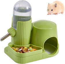 3 in 1 Hamster Water Bottle No Drip Automatic Leakproof Dispenser with Food Cont