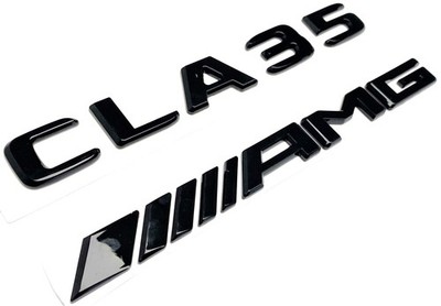 Für Mercedes Benz CLA35 AMG Heck Stamm Abzeichen Logo Aufkleber Schwarz Glänz