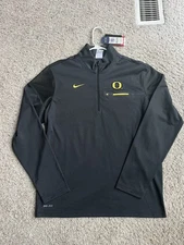 Brand New Mens Nike Oregon Ducks Long Sleeve Quarter Zip Dri Fit Shirt Medium