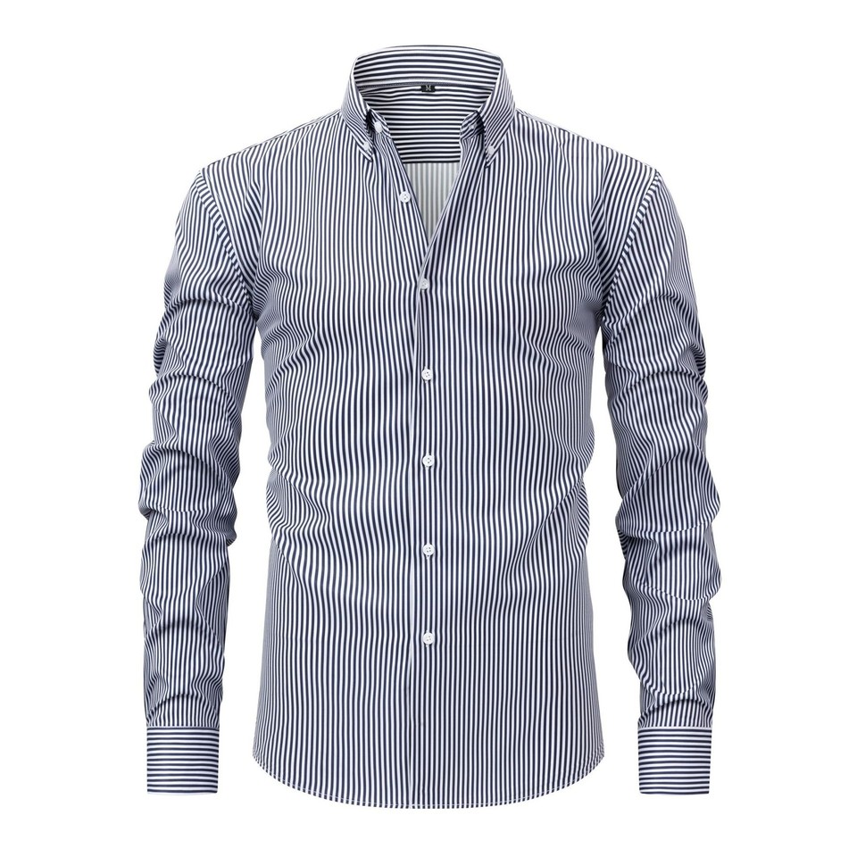 XMI Long Sleeve Regular Fit Dress Shirts For Men Men's Slim Fit Dress Shirt - Long Sleeve, Button-Down Collar, Stretch Polyester (Blue) Polyester Spandex Formal Shirt XMI Long Sleeve Regular Fit Dress Shirts For Men Men's Slim Fit Dress Shirt - Long Sleeve, Button-Down Collar, Stretch Polyester (Blue) Polyester Spandex Formal Shirt