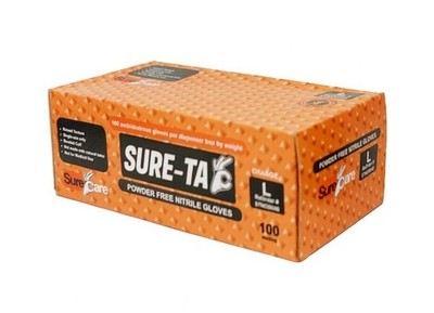 5/100's (500) X-LARGE 8 Mil Diamond Textured Orange Nitrile Sure-Tac Gloves