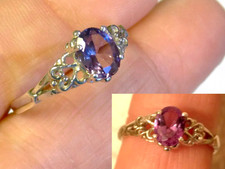 Purple Color Change Lab Alexandrite Size 10 Ring 925 Sterling Silver USA Made