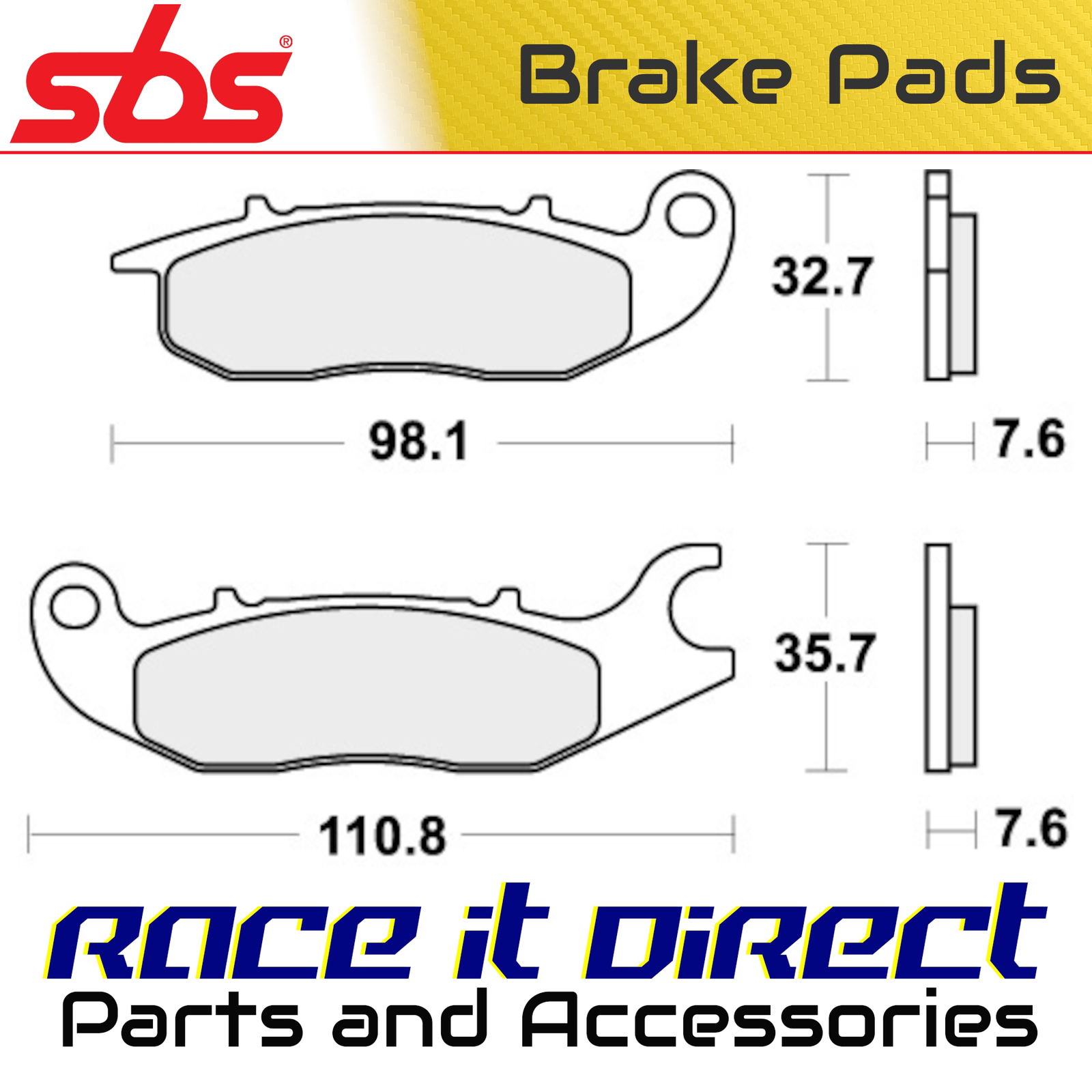 Brake Pads for HONDA XL 750 TRANSALP ABS 2023-2024 Right/Front Off RR SBS