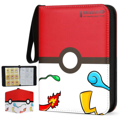 900 Card Pocket Binder 9 Pockets Trading Cards Album Folder - Pokemon Tail Red