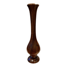 Wooden Bud Vase Small Dark Wood 8" tall by 2" wide