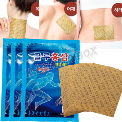 Korean Glu Red Ginseng Patch Power Strip Health Patch Plaster K-Health
