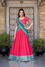 Traditional Look Vichitra Silk Pink Lehenga Choli With Dupatta For Wedding Wear