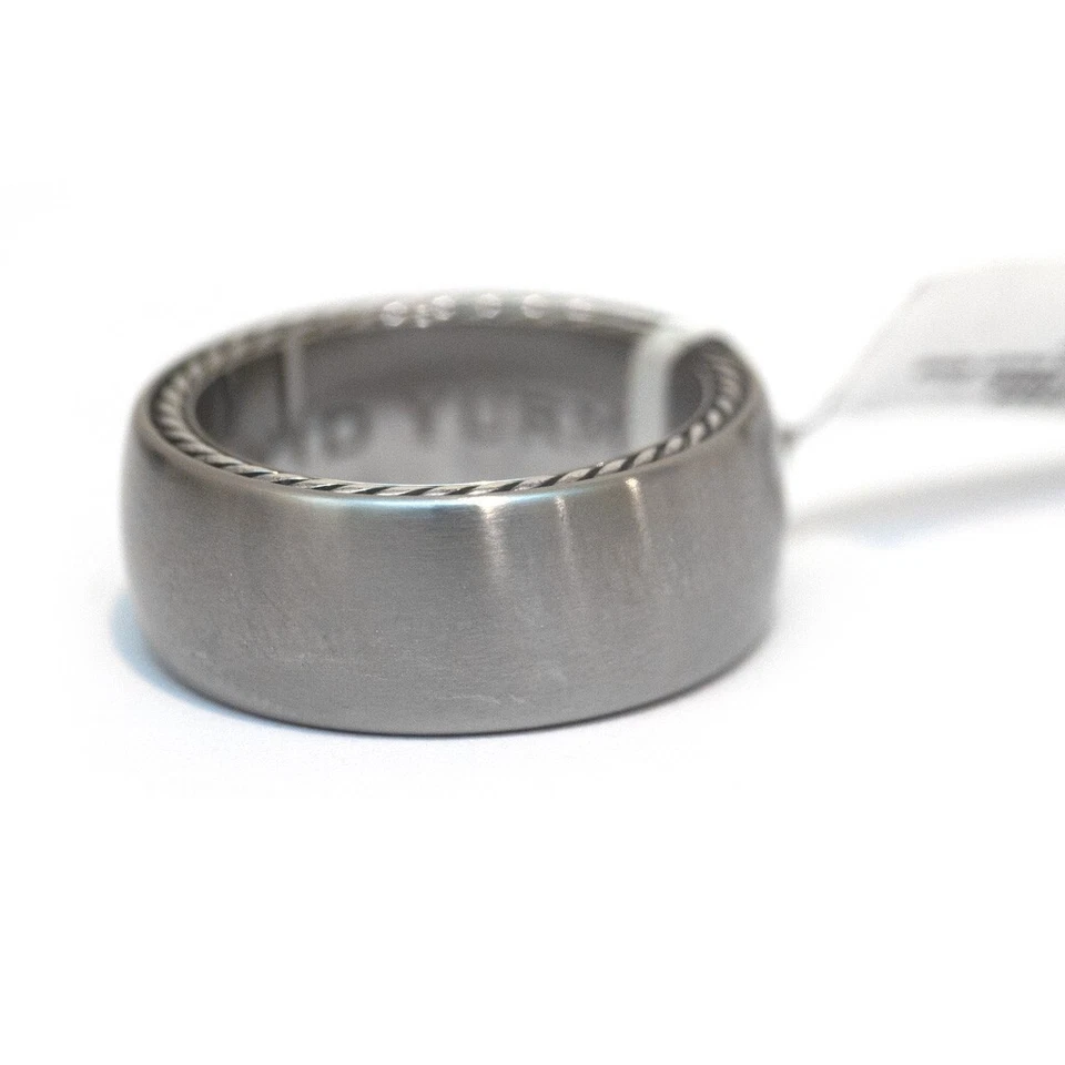 DAVID YURMAN Nuevo Anillo Banda Aerodinámica 9mm Para Hombre Gris Titanio, Plata Talla 8.5 Foto 2 de 4