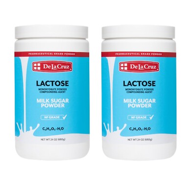 De La Cruz  Pure Lactose Monohydrate Powder NF 24 OZ (680 g)/ 2 PACK  Exp. 07/29