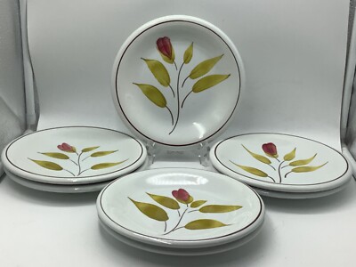 Primula Italian Set 7pc Tulips Flower  Design Salad Plate Made in Italy