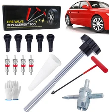 Tire Valve Stem Core Quickly Replacement Tool Kit for Cars, Trucks, Motorcycles 