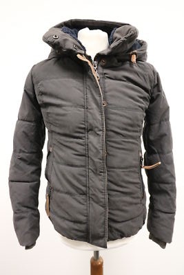 Naketano Mantel Herren Winter Parka Winterjacke Grau/Schwarz