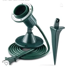 Spike Stake Light Base Wall Mount Path Walkway Floodlight 6' Cord Pivot Head USA