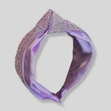 28 Bari Lynn Kid Girl Purple Half Crystal Knotted Headband Size OS