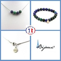 ParüRe Schmuck Armband Halskette 4 Perlen Azurit Chrysocolla 8 Mm. GrößE Person