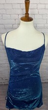 SHEIN Women's Sleeveless Glitter Design Short Bodycon Dress Blue Large