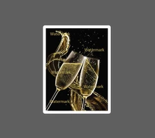 Champagne Sticker Cheers Party Waterproof