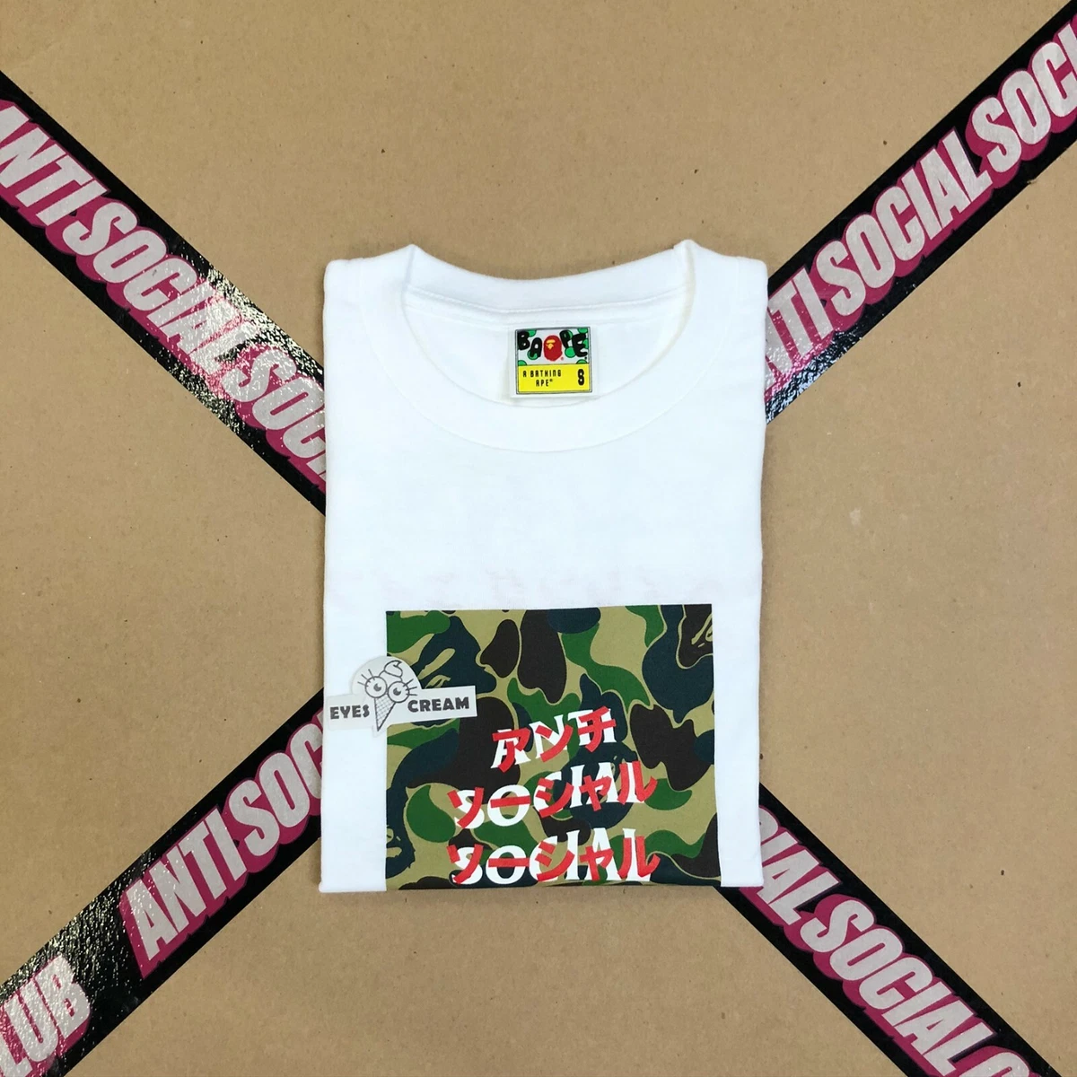 BAPE x Anti Social Social Club ABC Camo Box Tee White/Green