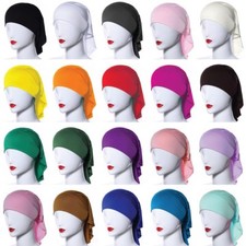 Arab Wrap Hats Hair Loss Hijab Muslim Women Inner Caps Turban Islamic Head Wrap