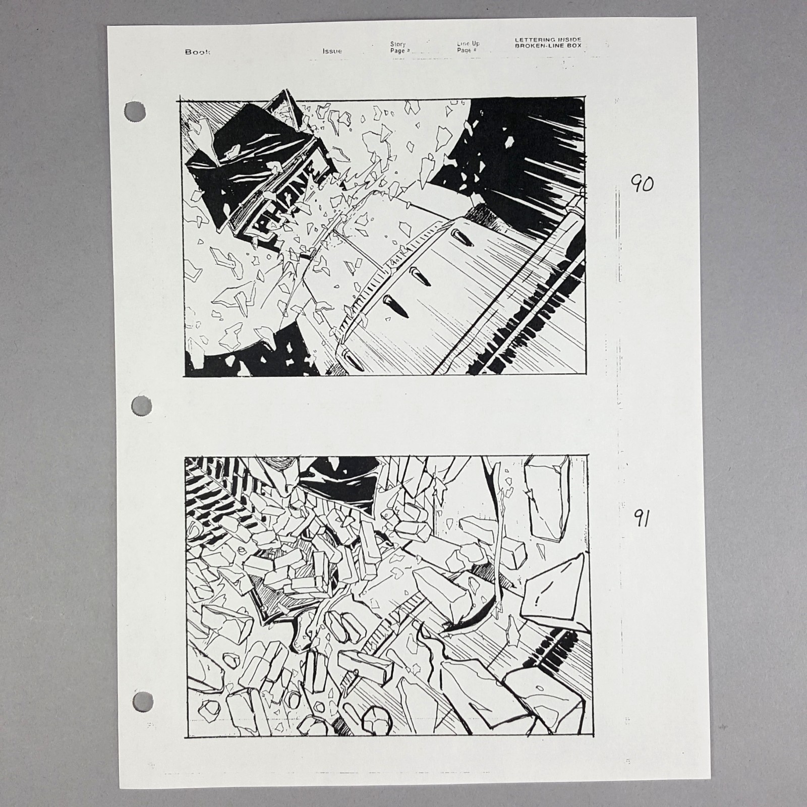 The Matrix Production Used Storyboard Trinity Chase CH90-91 Movie Prop
