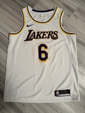 Nike Los Angeles Lakers White Lebron James Swingman Jersey 6 NEW Size Large